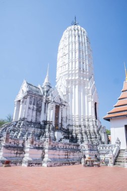Wat Phutthaisawan 'daki Buda heykeli ve manzara Phra Nakhon Si Ayutthaya, Tayland