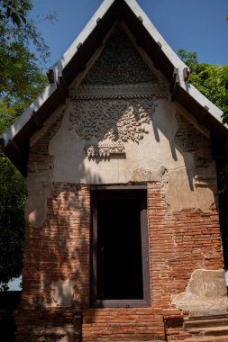 Wat Phutthaisawan 'daki Buda heykeli ve manzara Phra Nakhon Si Ayutthaya, Tayland