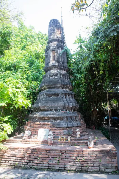 Wat Phutthaisawan 'daki Buda heykeli ve manzara Phra Nakhon Si Ayutthaya, Tayland