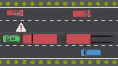 Araç aracının en üst katı. Acil durum freni ve yol kazası.