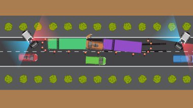 Araç aracının en üst katı. Acil durum freni ve yol kazası.