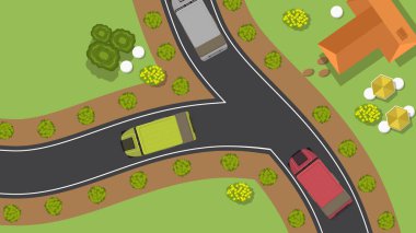 Golf arabasının en üst manzaralı dairesi ve park bahçesi.