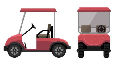 Golf arabasının düz vektör kenar görüntüsü