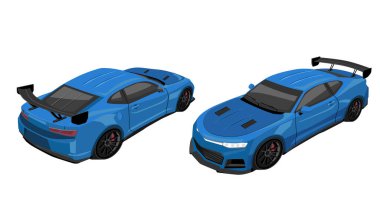 İzometrik spor yarış arabası görüntüsü