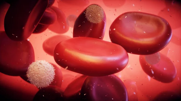 Célula Sanguínea Dentro Del Cuerpo Humano Concepto Nanomedecina Renderizado — Foto de Stock
