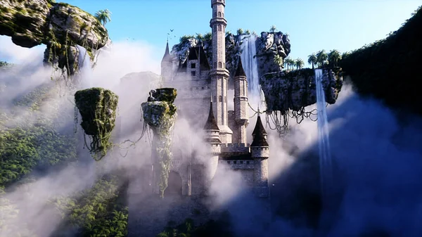 Fantasy Fairytale Flying Rocks Castle — Stock Photo, Image