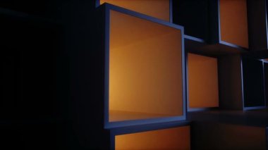 kübik yapı. İş ve finansal konsept. Gerçekçi 4k animasyonu