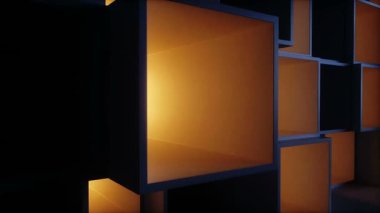 kübik yapı. İş ve finansal konsept. Gerçekçi 4k animasyonu