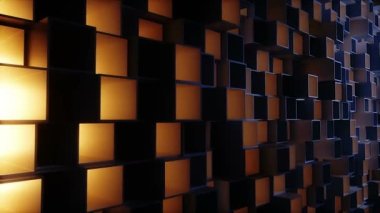 kübik yapı. İş ve finansal konsept. Gerçekçi 4k animasyonu