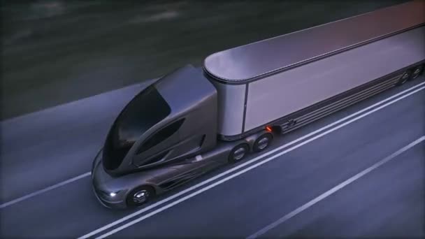 公路上的未来派电动车 非常快的驾驶 — 图库视频影像