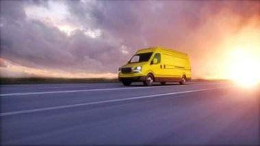 Otobanda sarı minibüs var. Çok hızlı sürüyorum.