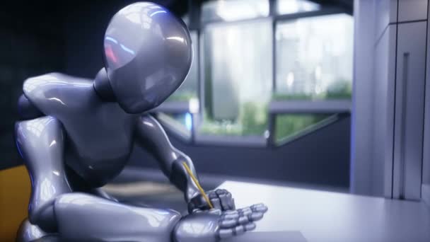 Roboten Vardagsrummet Framtida Koncept Realistisk Animation — Stockvideo