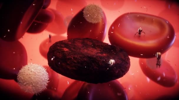 Клетка Крови Нанобот Концепция Наномедицины Реалистичная Анимация — стоковое видео