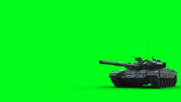 Rus Savaş Tankı Gerçekçi Yeşil Ekran Animasyonu — Stok video