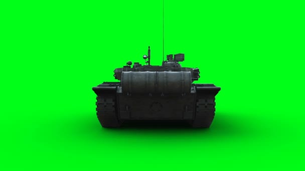 Rus Savaş Tankı Gerçekçi Yeşil Ekran Animasyonu — Stok video