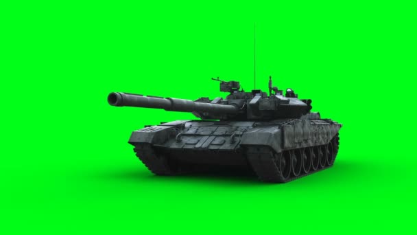 Tanque Batalha Russo Realista Animação Tela Verde — Vídeo de Stock