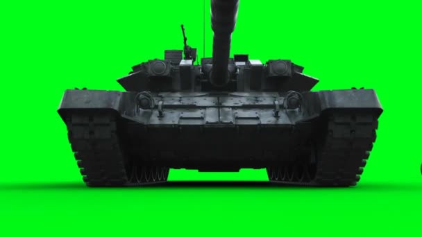 Tanque Batalla Ruso Animación Realista Pantalla Verde — Vídeos de Stock