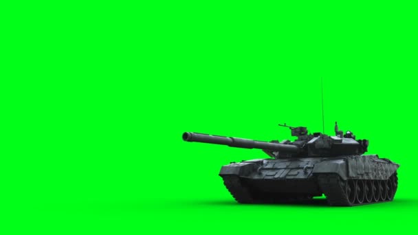 Russische Gevechtstank Realistische Groen Scherm Animatie — Stockvideo