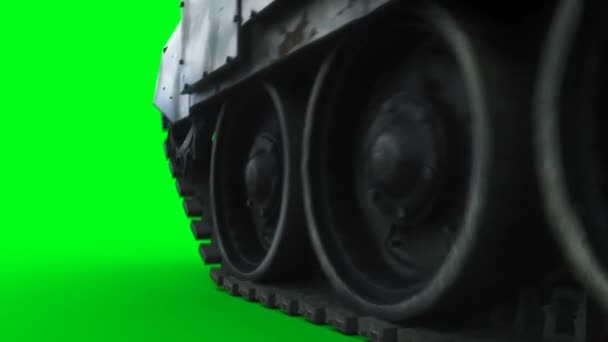 Russian Battle Tank Realistic Green Screen Animation — Stock Video