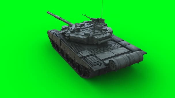 俄国的战斗坦克现实的4K绿色屏幕动画 — 图库视频影像