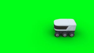 Otomatik dağıtım robotu. Gerçekçi 4k yeşil ekran animasyonu
