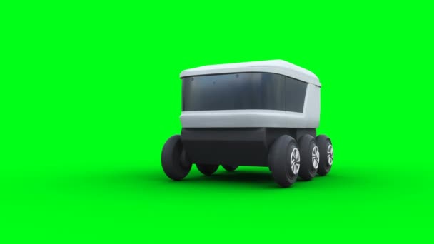 自動配送ロボット リアルな4Kグリーンスクリーンアニメーション — ストック動画