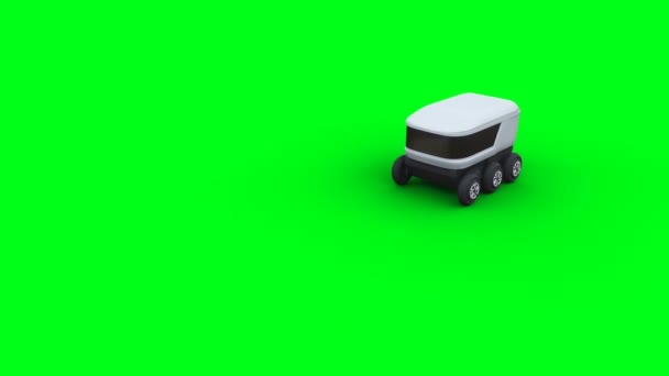 Automatiserad Leveransrobot Realistisk Grön Skärm Animation — Stockvideo