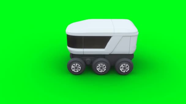 Αυτόματο Ρομπότ Παράδοσης Ρεαλιστική Πράσινο Οθόνη Animation — Αρχείο Βίντεο