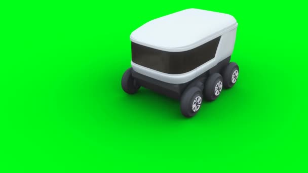 Автоматизований Робот Доставки Реалістична Анімація Зеленого Екрану — стокове відео