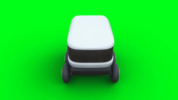 Автоматический Робот Доставки Анимация Зеленым Экраном — стоковое видео