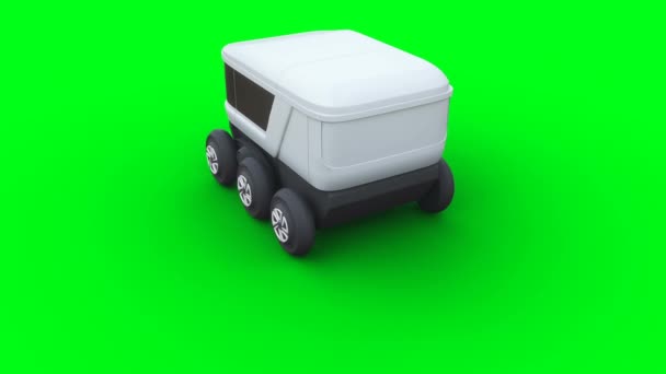 Автоматизований Робот Доставки Реалістична Анімація Зеленого Екрану — стокове відео