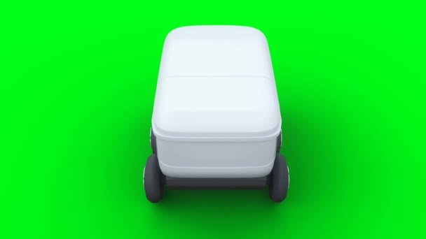 Automatizált Futárrobot Realisztikus Zöld Képernyős Animáció — Stock videók