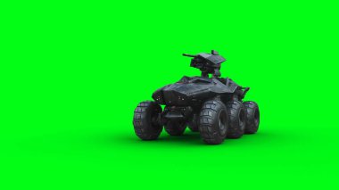 Askeri gelecekteki savaş arabası, tank. 3d oluşturma
