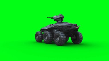 Askeri gelecekteki savaş arabası, tank. 3d oluşturma