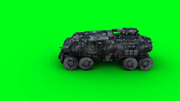 Wojskowy Futurystyczny Samochód Bojowy Czołg Renderowanie — Zdjęcie stockowe
