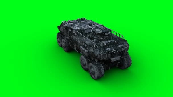 Askeri Gelecekteki Savaş Arabası Tank Gerçekçi Animasyonu — Stok video