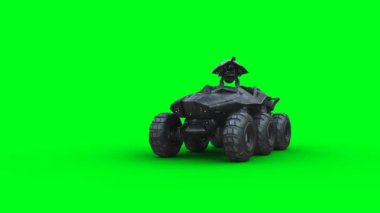 Askeri gelecekteki savaş arabası, tank. Gerçekçi 4k animasyonu
