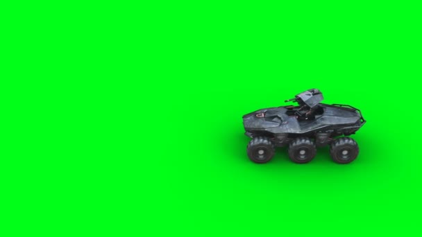 Militaire Futuristische Strijdwagen Tank Realistische Animatie — Stockvideo