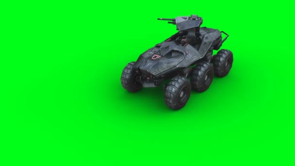Coche Batalla Futurista Militar Tanque Animación Realista — Vídeos de Stock