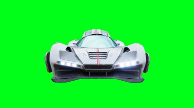 Fütürist uçan araba, taksi. Yeşil Ekran izole et.