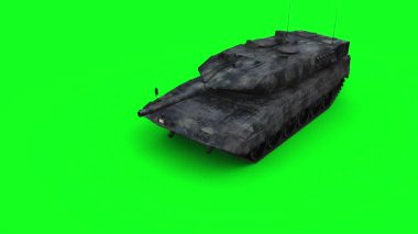 Alman savaş tankı. - Savaş. Yeşil ekran. Gerçekçi 4k animasyonu