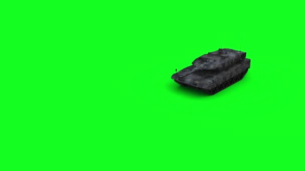 德国坦克 绿色屏幕 现实的4K动画 — 图库视频影像