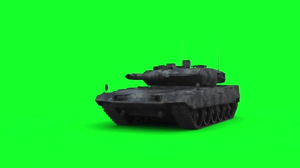 Alman Savaş Tankı Savaş Yeşil Ekran Gerçekçi Animasyonu — Stok video