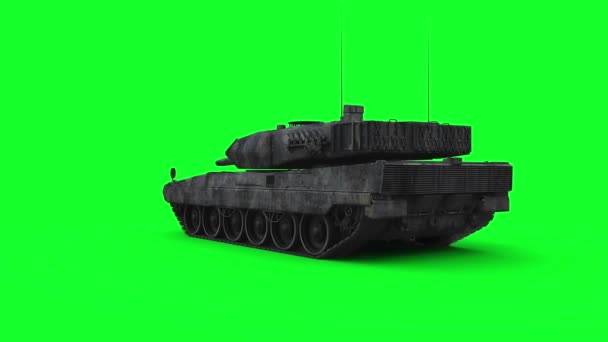 Duitse Tank Oorlog Groen Scherm Realistische Animatie — Stockvideo