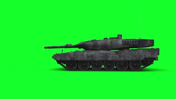 Немецкий Танк Война Зеленый Экран Реалистичная Анимация — стоковое видео