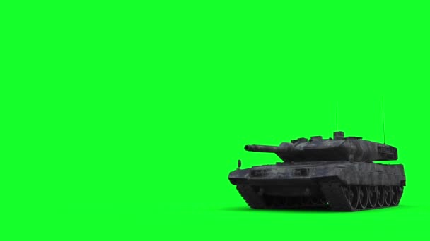 德国坦克 绿色屏幕 现实的4K动画 — 图库视频影像