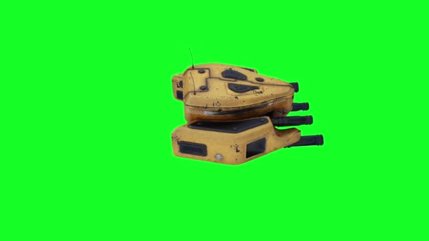 Flying Military War Droid Bot Green Screen — Stock Video