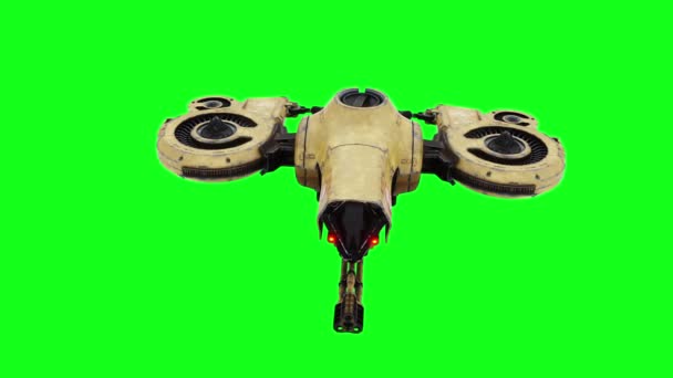 Militaire Volant Droïde Guerre Bot Écran Vert — Video