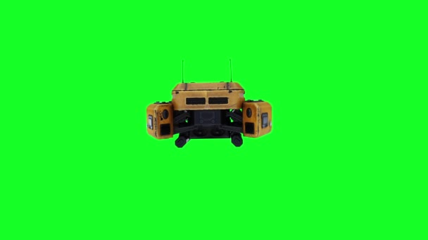 Uçan Ordu Savaş Droidi Robot Yeşil Ekran — Stok video
