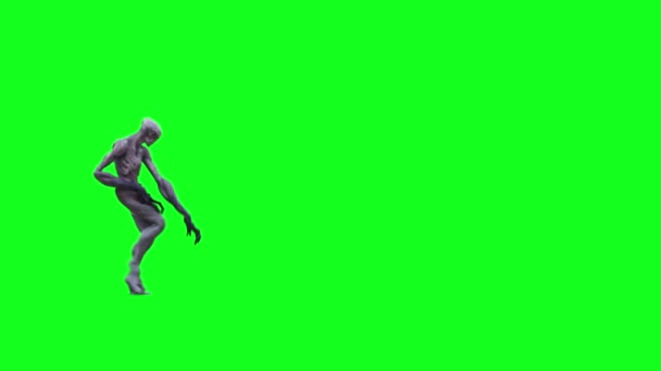 Divertido Baile Alienígena Animación Pantalla Verde — Vídeos de Stock